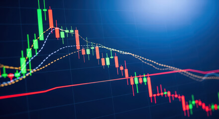 Navigating Market Volatility A Detailed View of a Stock Market Chart Displaying Fluctuations, Trends, and Patterns Representing Financial Analysis and Investment Strategies