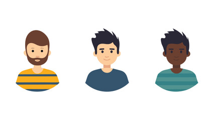 A colorful vector illustration depicts a fun cartoon family with smiling children, a young man, and a woman vector art icon illustration clip art on white background