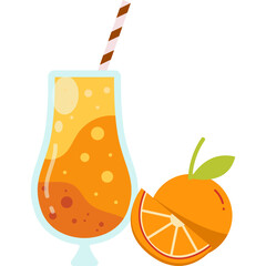 Fresh Fruit Juice Illustration © Graphic