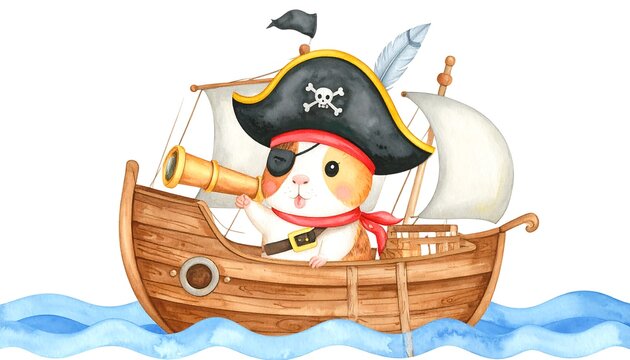 Pirate Guinea Pig sailing