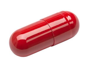 red pill on white background