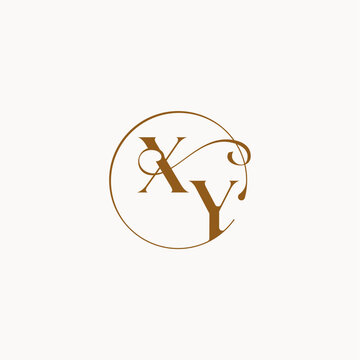XY letter luxurius feeling with flow circle fows wedding logo monogram elegant style