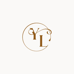 YL letter luxurius feeling with flow circle fows wedding logo monogram elegant style