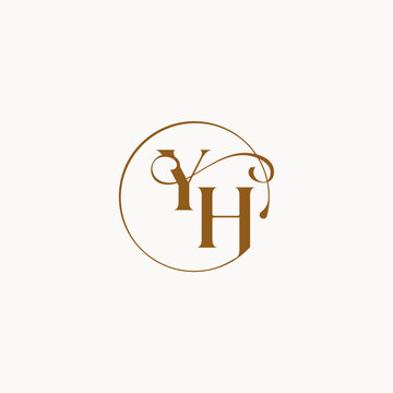 YH letter luxurius feeling with flow circle fows wedding logo monogram elegant style