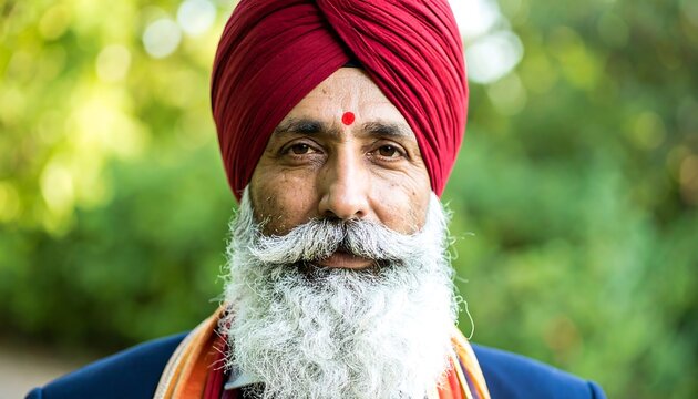 Senior man with turban and long beard