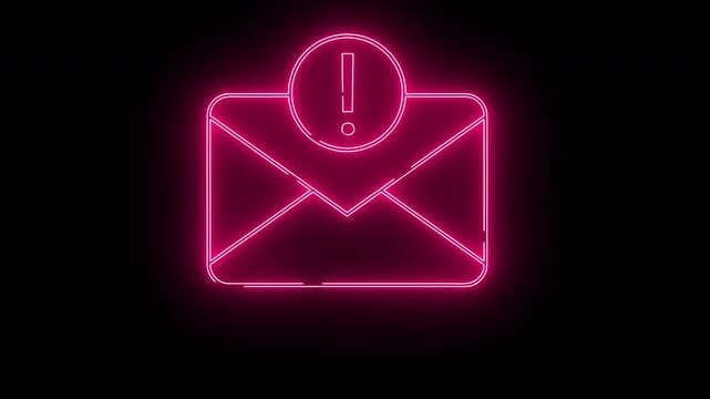 message icons and warning signs with neon effects