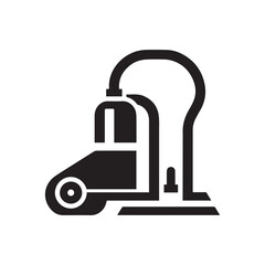 minimalist vacuum cleaner logo with white background