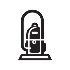 minimalist vacuum cleaner logo with white background