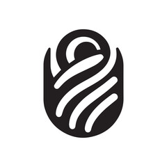 minimalist sleeping bag logo with white background