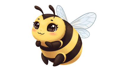 Obraz premium Cute Cartoon Bee Character Illustration Isolated on White