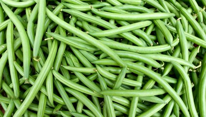 Fresh green beans display