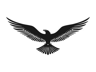Vector minimalist silhouette of a flying eagle