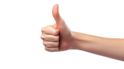 Thumbs Up Gesture, Hand Sign of Approval, Agreement on transparent background