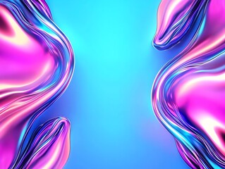 Obraz premium Abstract Fluid Design in Vibrant Pink and Blue Colors with Smooth Curves and Dynamic Shapes for Creative Projects