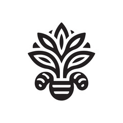 2d black and white ginger logo
