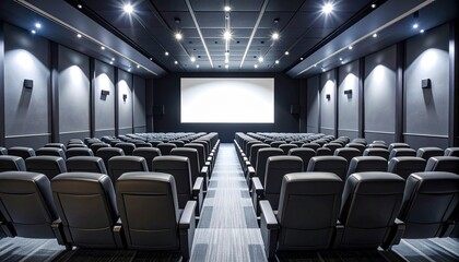 Fototapeta premium 映画館のスクリーン 座席 施設 シンメトリー
