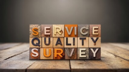 Obraz premium Wooden blocks spelling out a survey