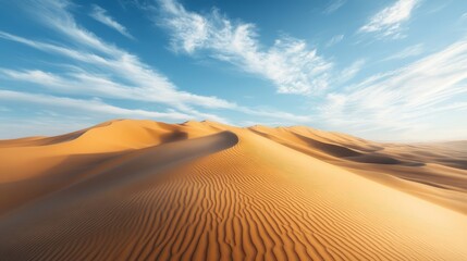 8.Gusty Desert Wind, Sand Dunes Shifting Under Blowing Breeze, Harsh and Beautiful, Arid Wilderness