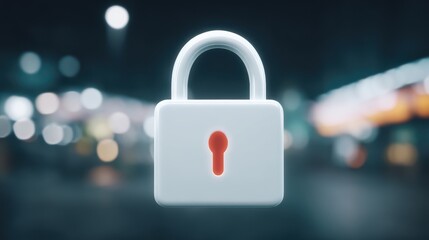 anonymous browsing cybersecurity concept. Secure padlock with blurred background bokeh effect.