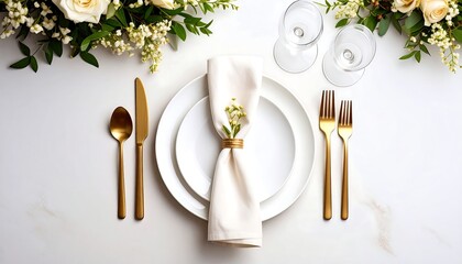 Elegant table setting with flowers