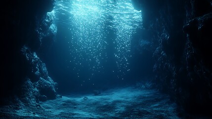 Obraz premium Gleaming Midnight Texture with Silver-Blue Highlights and Sea Cave Depths