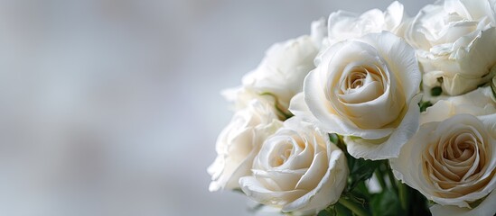 Obraz premium Close-up of a bouquet of delicate white roses
