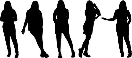 black shape working women posture silhouette mono tone color woman stance