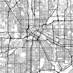 Fototapeta premium Minneapolis City Map Art Print Elegant Monochrome Urban Grid Designs in White and Black Featuring Sleek Linework and Refined Blueprint Aesthetics for Modern Spaces. 