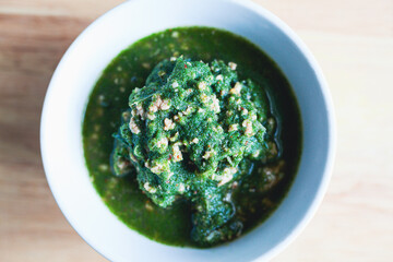 Wolffia globosa is a super food with pork, a Healthy meal good for health