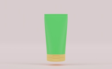 3D illustration. Packaging of hand or face cream on brown background.