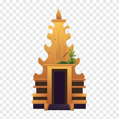 Indonesian cultural buildings cartoon vector