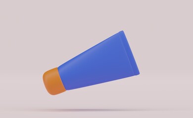 3D illustration. Packaging of hand or face cream on brown background.