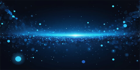 Glistening blue particles drift like cosmic dust in a dark, starry night sky © nur