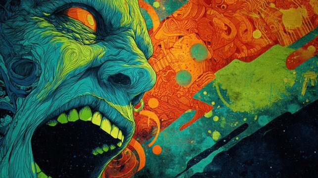 Abstract face art design