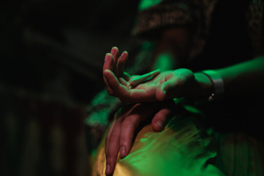 Closeup of joint in a person's hand