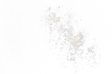 scattered of  baking powder isolated on white background. shot with high angle view