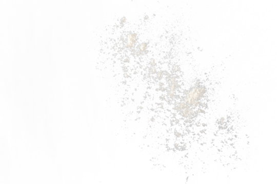 scattered of baking powder isolated on white background. shot with high angle view