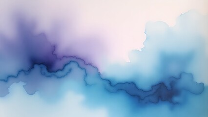 Obraz premium Abstract Watercolor Wash in Pale Purple and Blue Tones