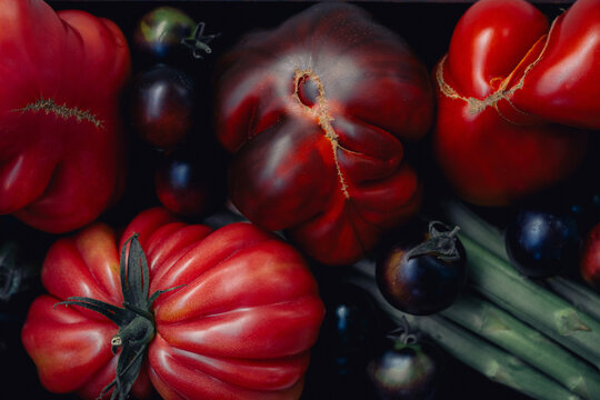 Freshly Harvested Heirloom Tomatoes 