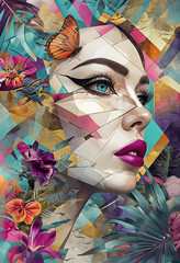 Eclectic Collage Of Bold Color Gradients And Texture