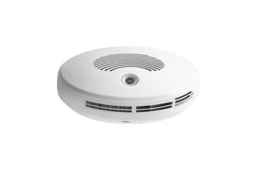 Fototapeta premium High resolution smoke detector, fire safety device, home protection system, alarm equipment, round shape, white color, png file, isolated on transparent background