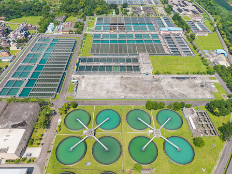Water Treatment Plant with Circular and Rectangular Tanks