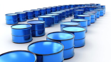 Blue metal barrels arrangement