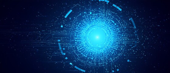 Dynamic digital energy burst virtual space abstract art high-tech environment close-up concept of innovation