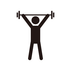 ダンベルで筋トレをする人のピクトグラムアイコン