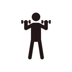 ダンベルで筋トレする人のピクトグラムアイコン