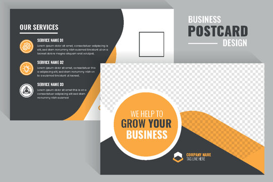 Yellow color customizable professional Corporate company Postcard mailer design