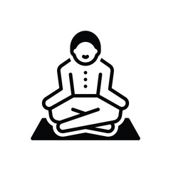 Black solid icon for meditation