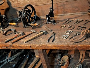 close up of an old tools