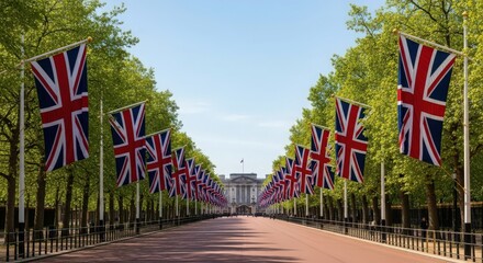 Celebrate London Pride with Union Jack flags lining the Mall